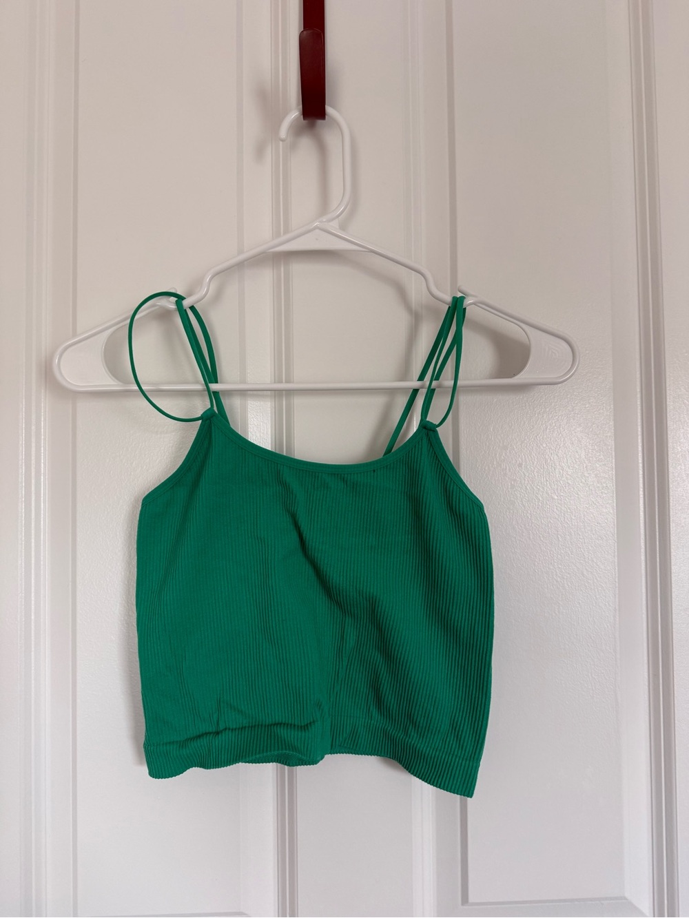 Colsie Emerald Ribbed Double-Strap Crop Camisole